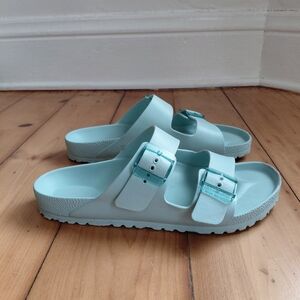 Birkenstock Arizona EVA Surf Green Sandals Stealth Buckle 41 (L 10 M 8)